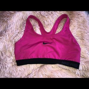 Pink Nike sports bra
